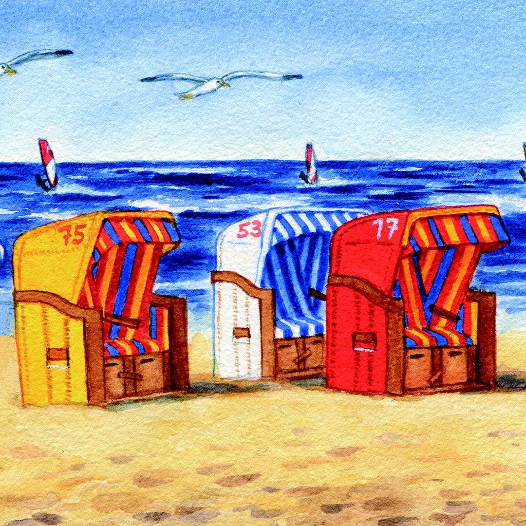 Displaytuch 15x15 cm Strandkörbe