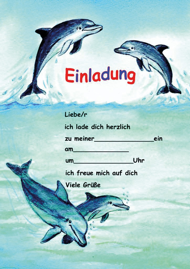 Einladungsset A5 Delfine