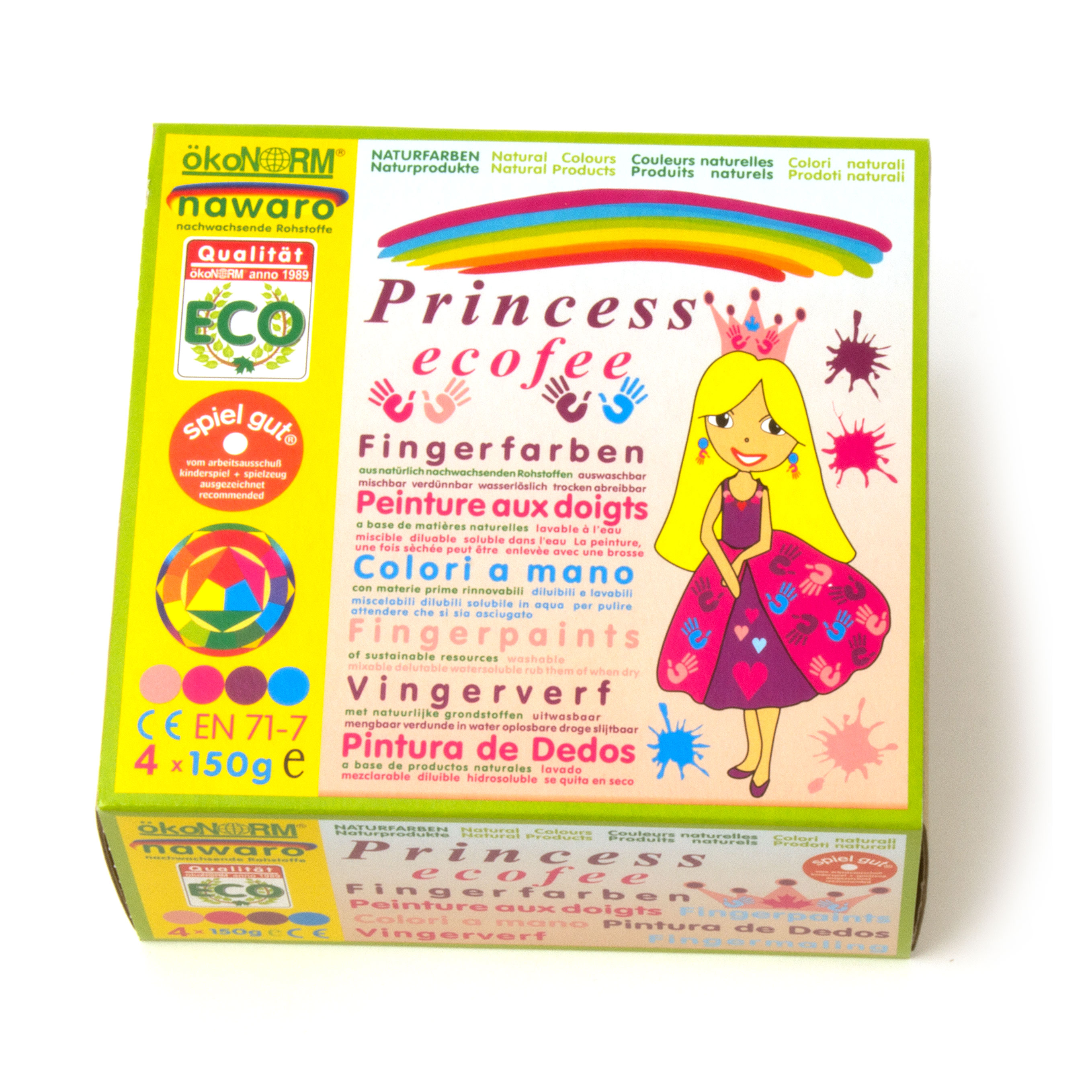 Nawaro Fingerfarbe 4 x 150 g Set Prinzessin