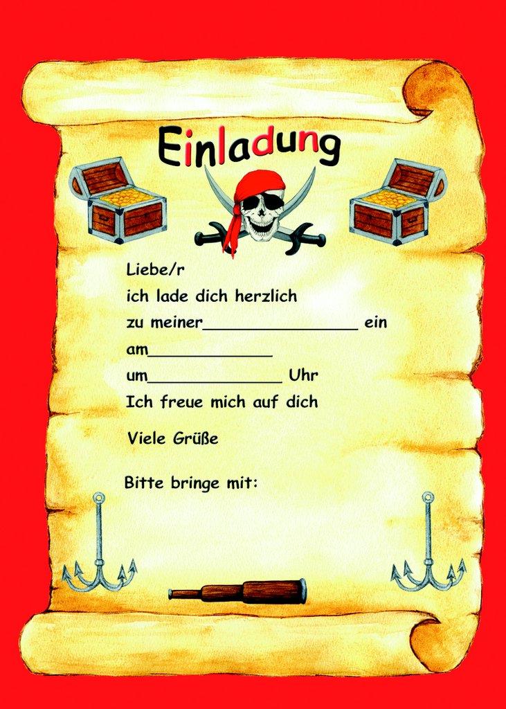 Einladungsset A5 Piratenflagge