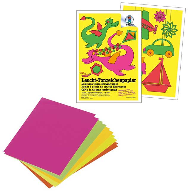 Leuchttonpapier, 10 Blatt